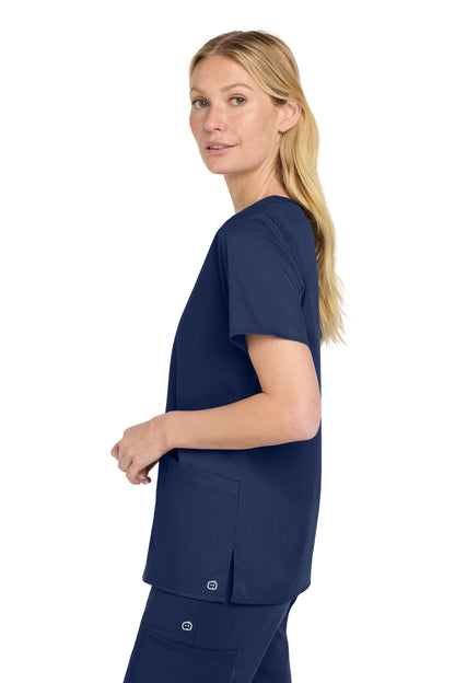 Navy Wink Women's WorkFlex Mock Wrap Top WW4760