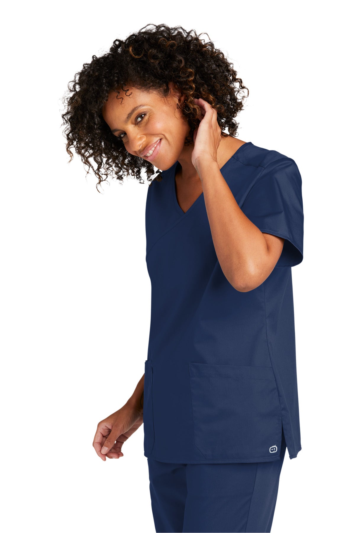 Navy Wink Women's WorkFlex Mock Wrap Top WW4760