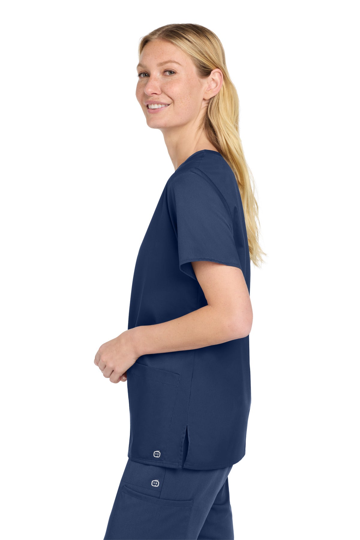 Navy Wink Women's WorkFlex V-Neck Top WW4560