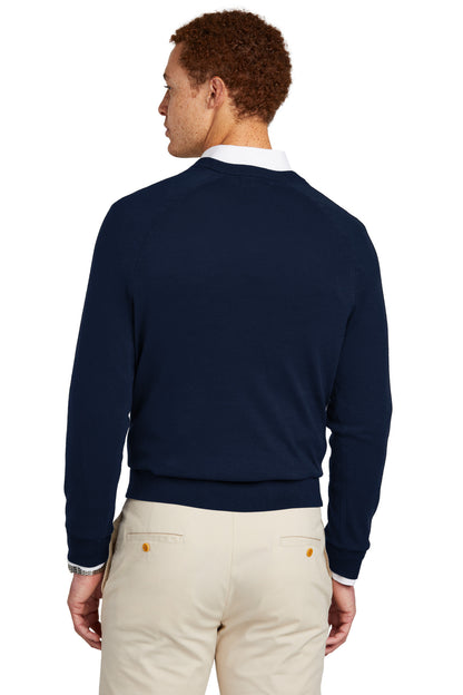 NavyBlazer Brooks Brothers Cotton Stretch V-Neck Sweater BB18400