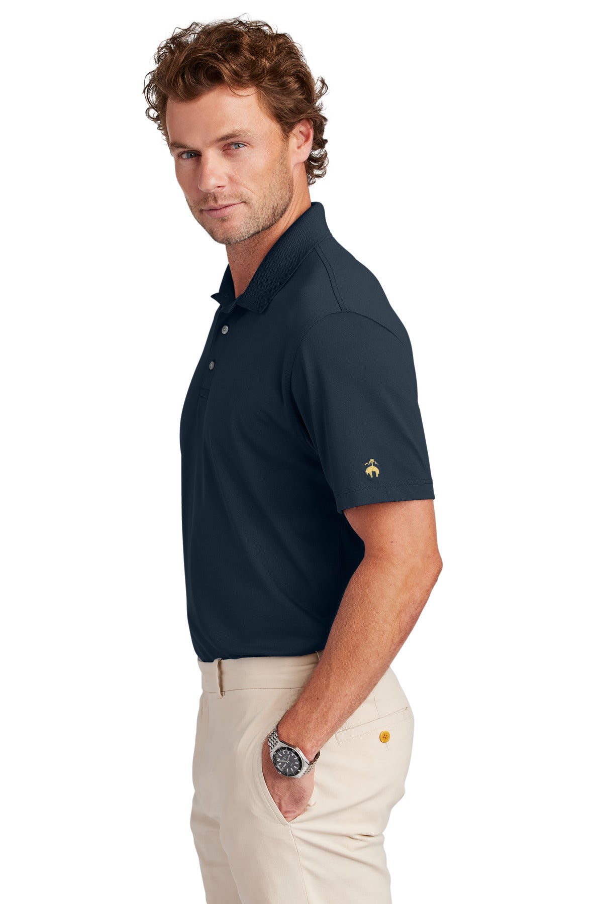 NavyBlazer Brooks Brothers Mesh Pique Performance Polo BB18220