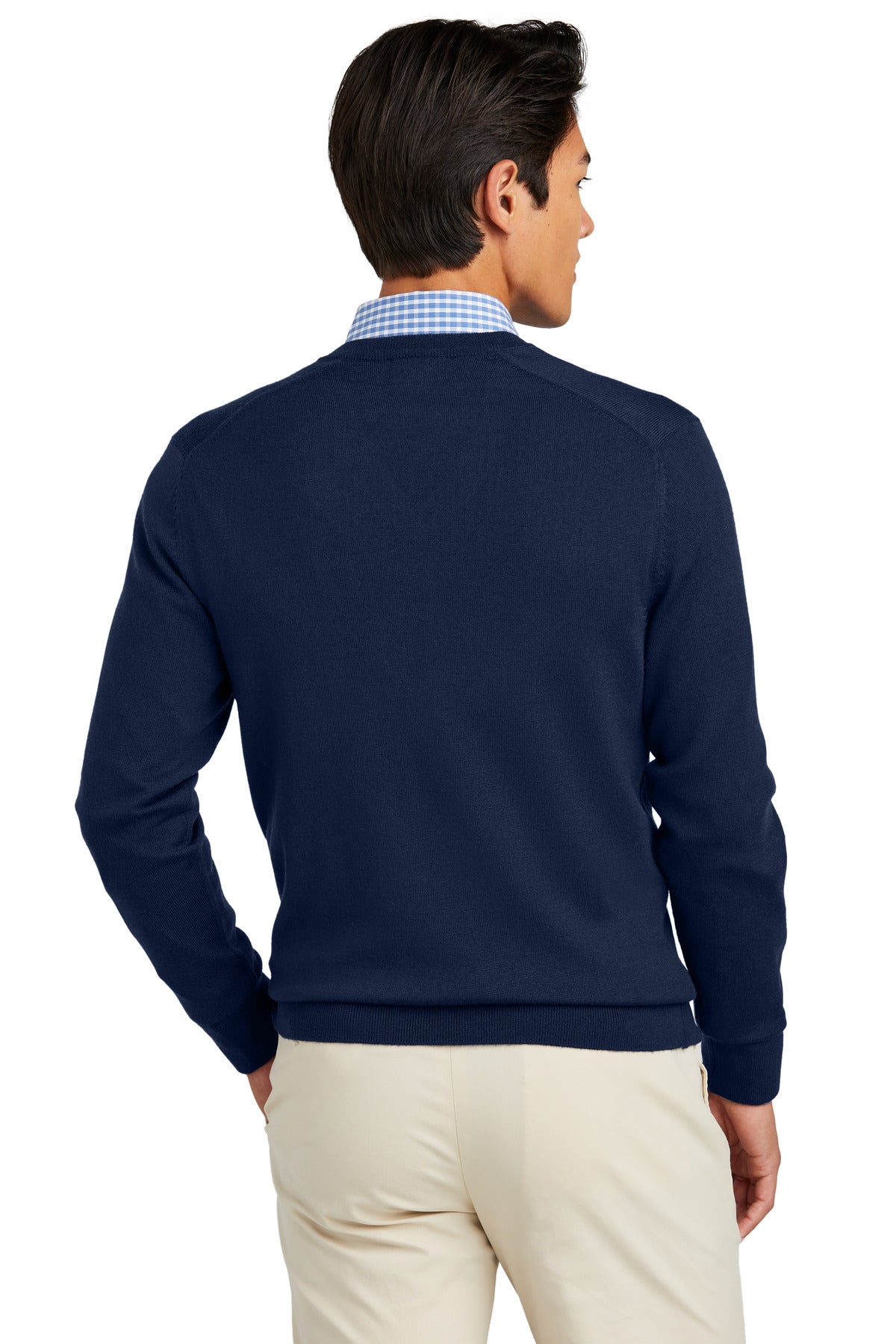 NavyBlazer Brooks Brothers Washable Merino V-Neck Sweater BB18410