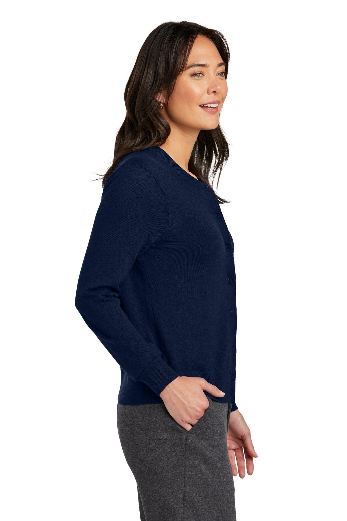 NavyBlazer Brooks Brothers Women's Washable Merino Cardigan Sweater BB18413