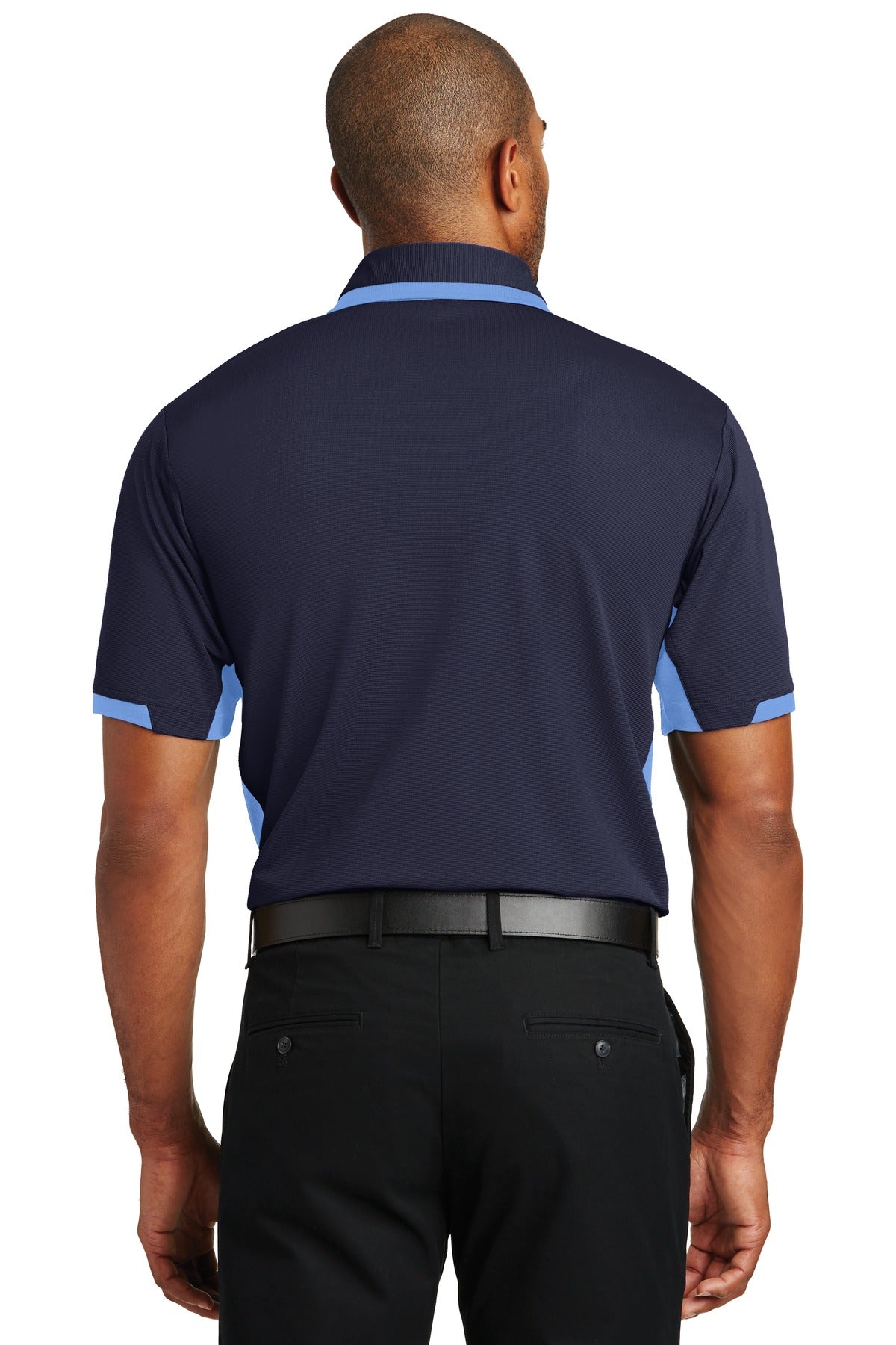 Navy/Blue Lake Port Authority Dry Zone Colorblock Ottoman Polo. K524