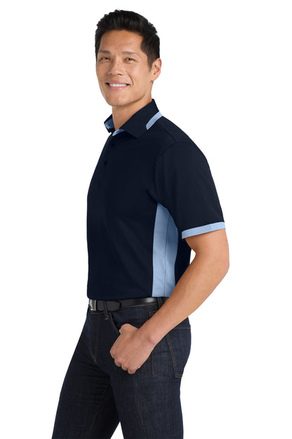 Navy/Blue Lake Port Authority Dry Zone Colorblock Ottoman Polo. K524
