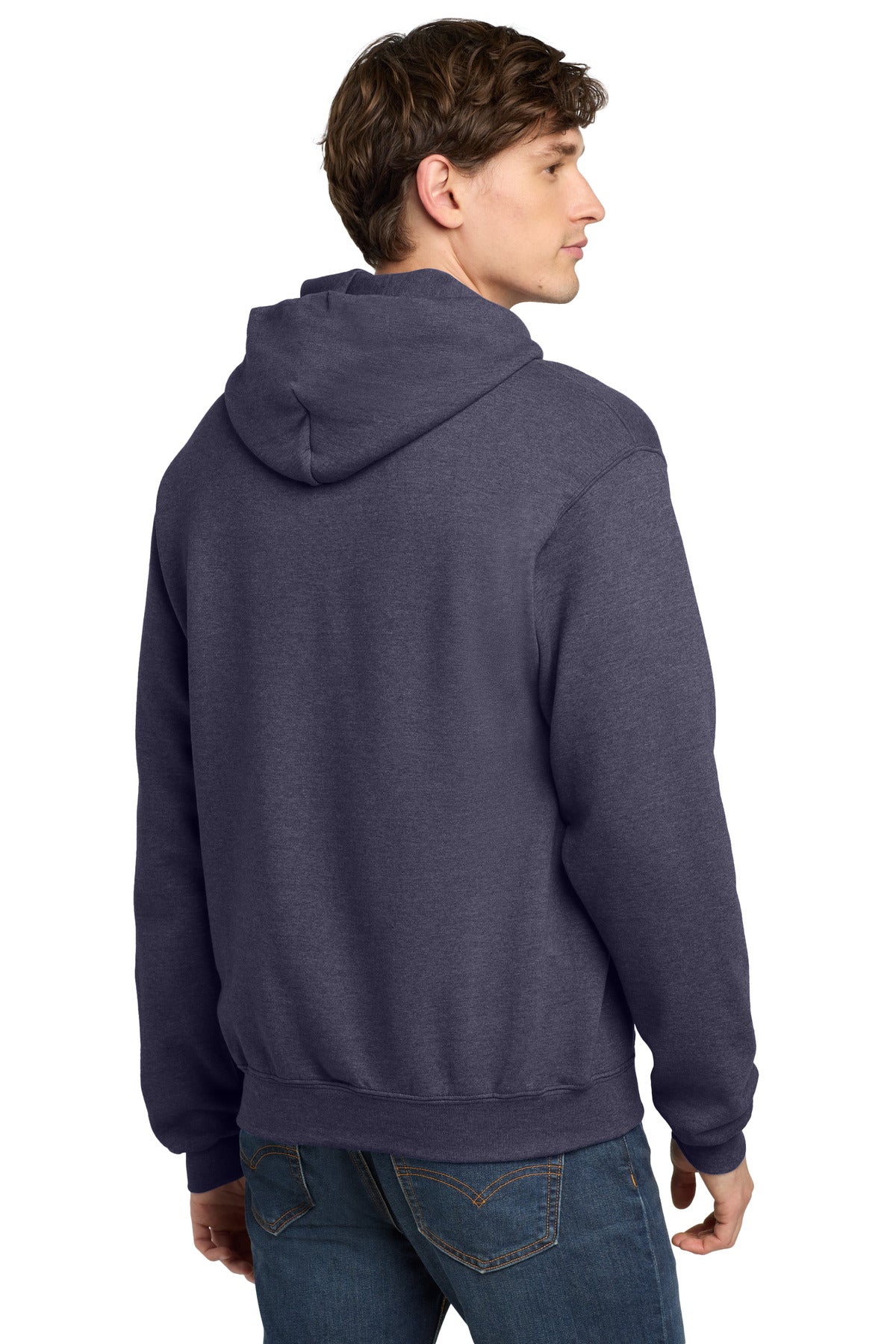 NavyHthr Champion Powerblend Pullover Hoodie. S700