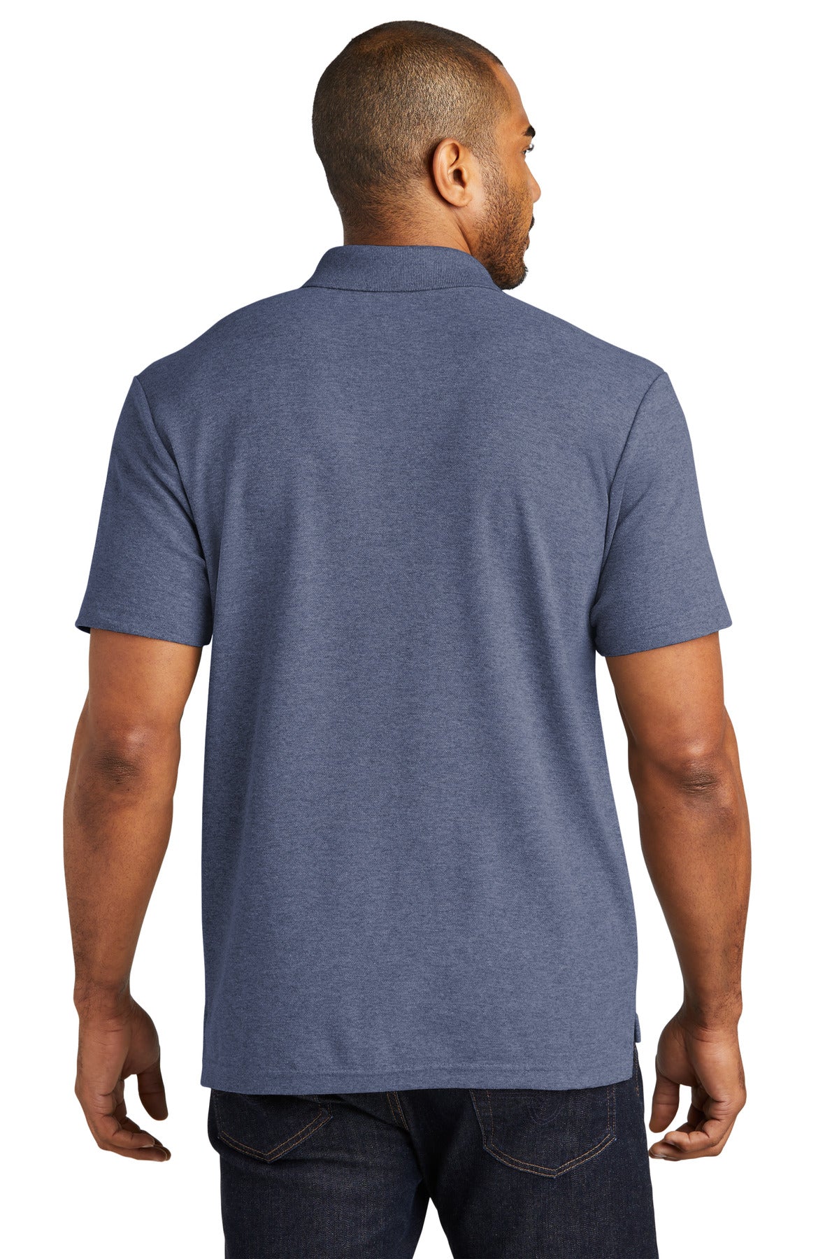 NavyHthr Port Authority C-FREE Cotton Blend Pique Polo K867