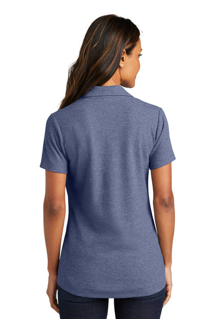 NavyHthr Port Authority Women's C-FREE Cotton Blend Pique Polo LK867