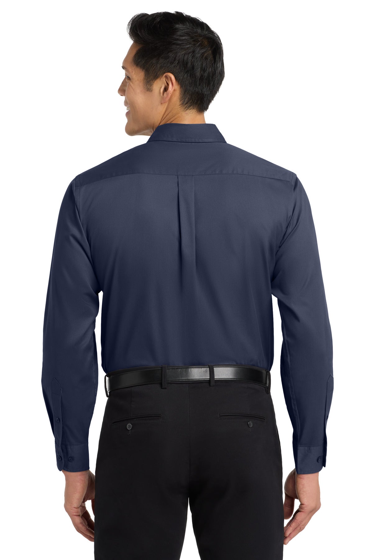 Navy/Lt Stone Port Authority Extended Size Long Sleeve Easy Care Shirt S608ES