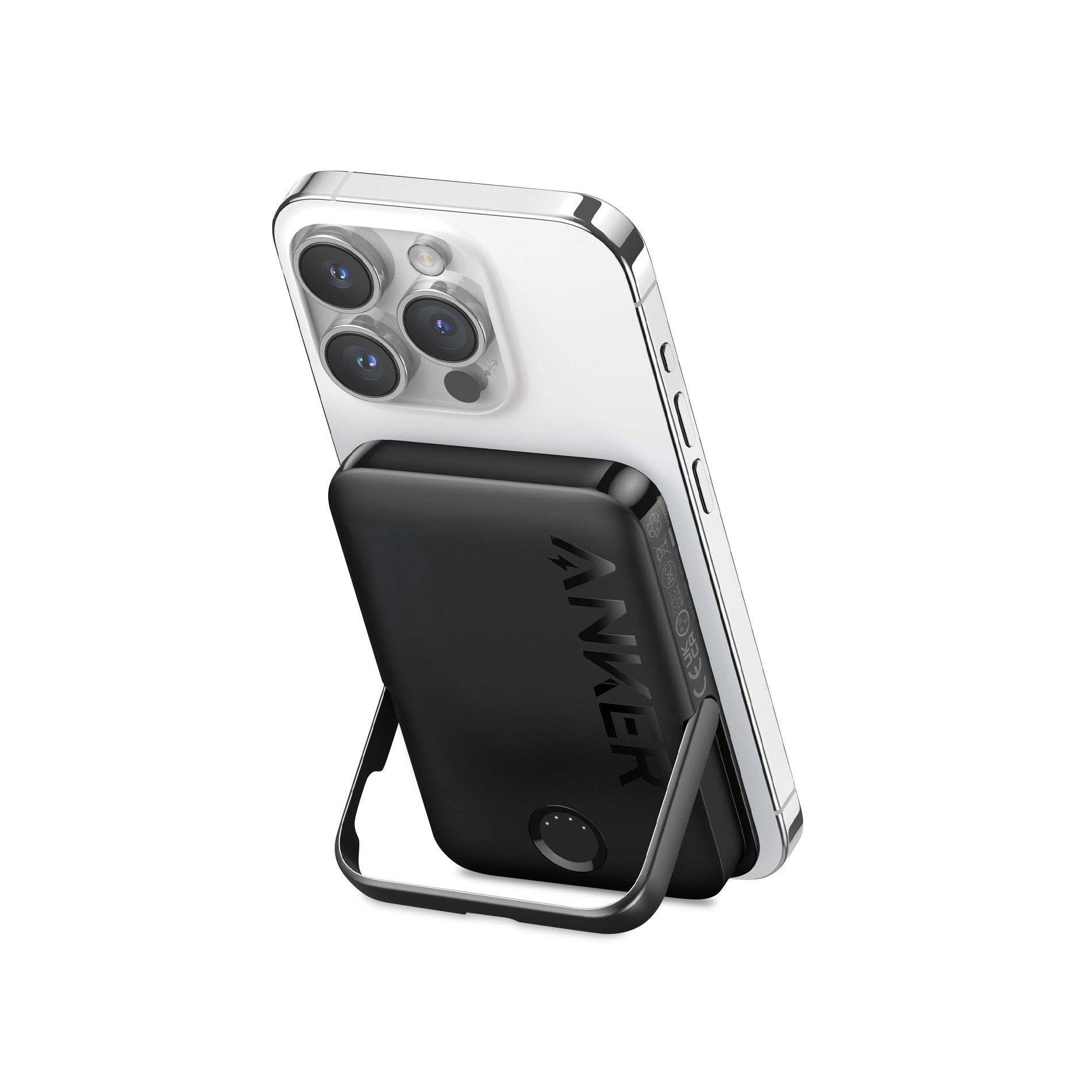 Black Anker® MagGo 5K Power Bank with Stand