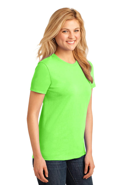 Neon Green Port & Company Women's Core Cotton Tee. LPC54