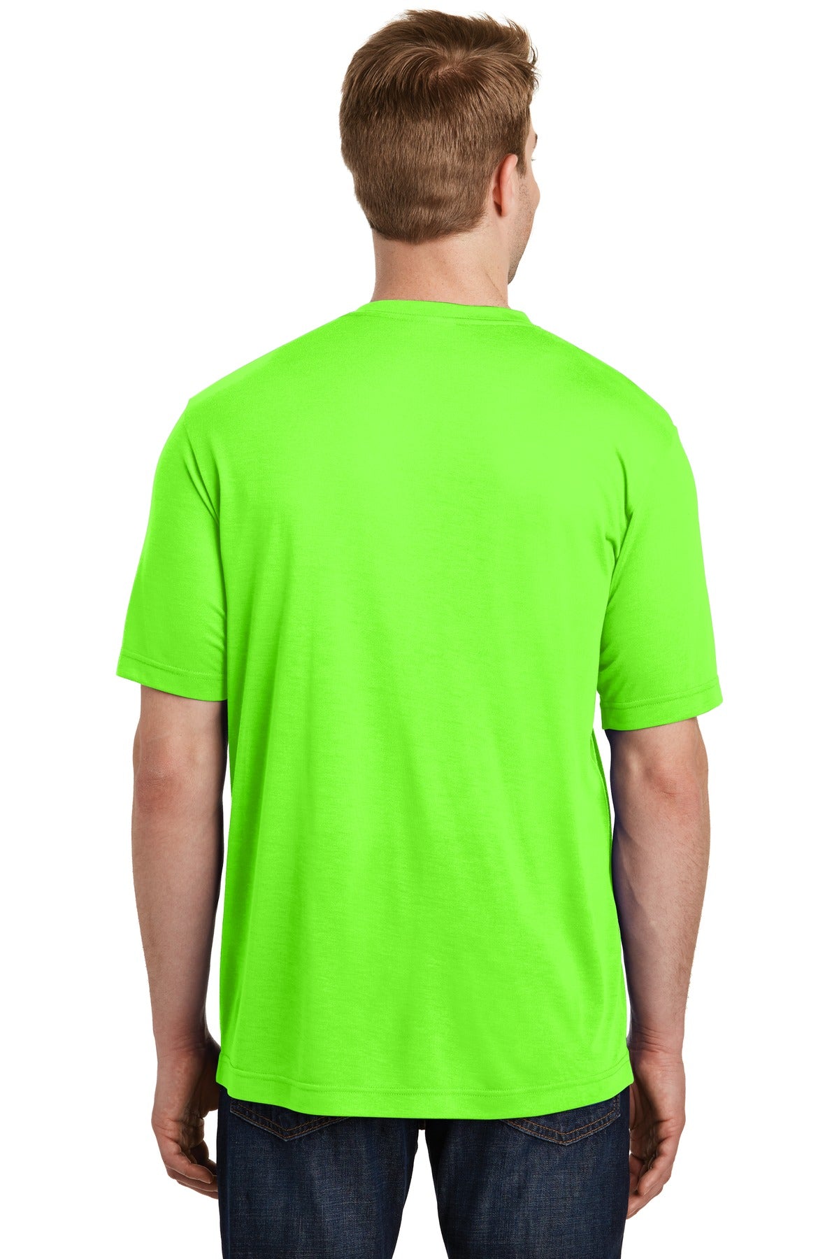 Neon Green Sport-Tek PosiCharge Competitor Cotton Touch Tee. ST450