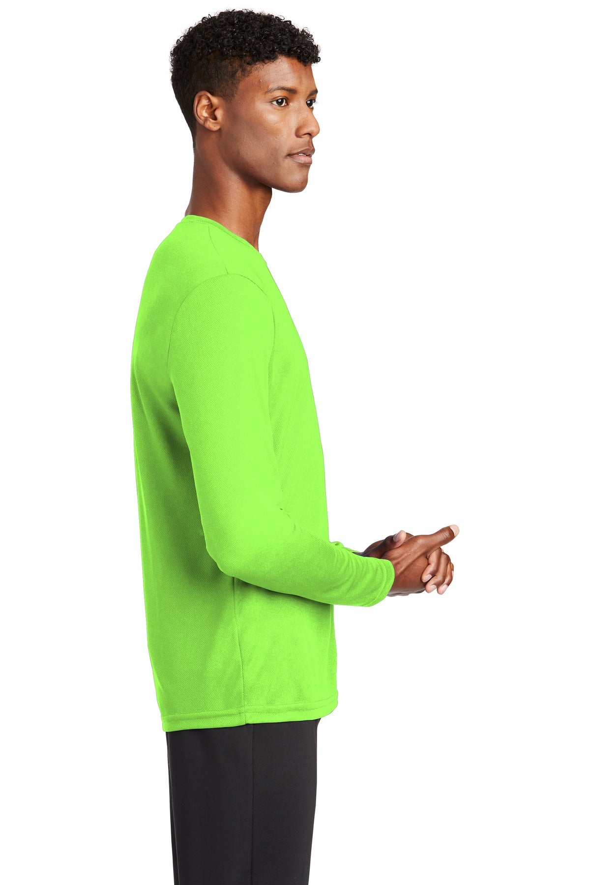 Neon Green Sport-Tek PosiCharge RacerMesh Long Sleeve Tee. ST340LS