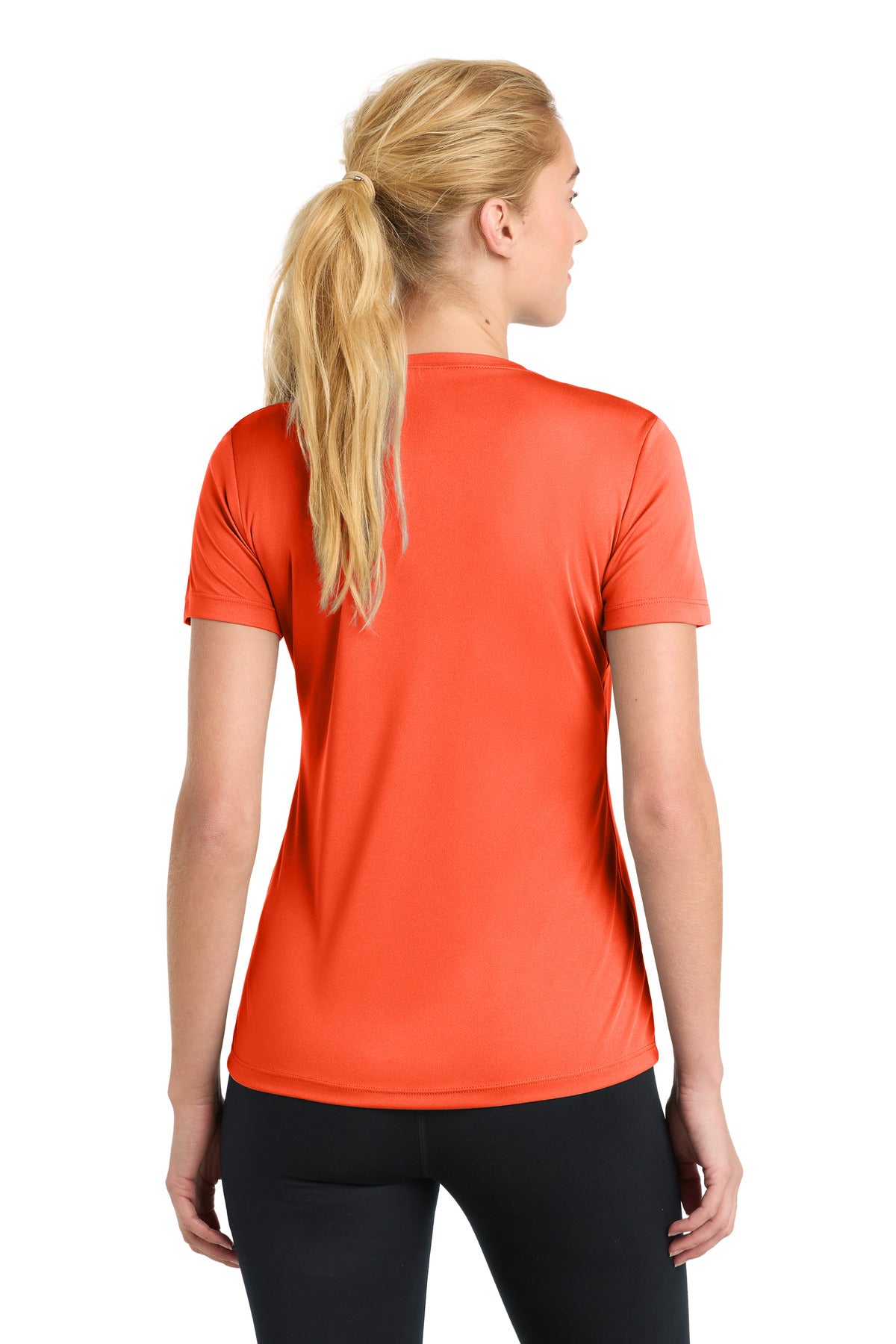 Neon Orange Sport-Tek Women's PosiCharge Competitor Tee. LST350