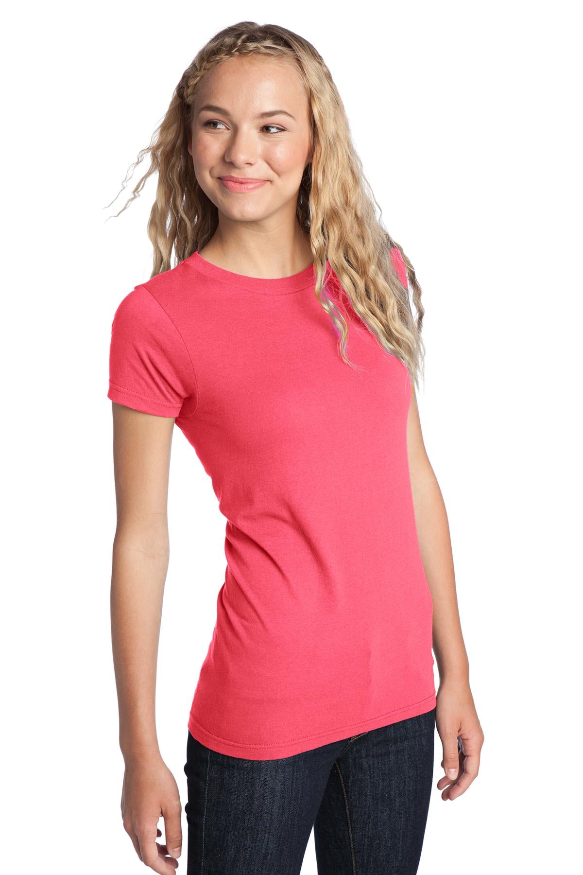 Neon Pink District Women's Fitted The Concert Tee DT5001