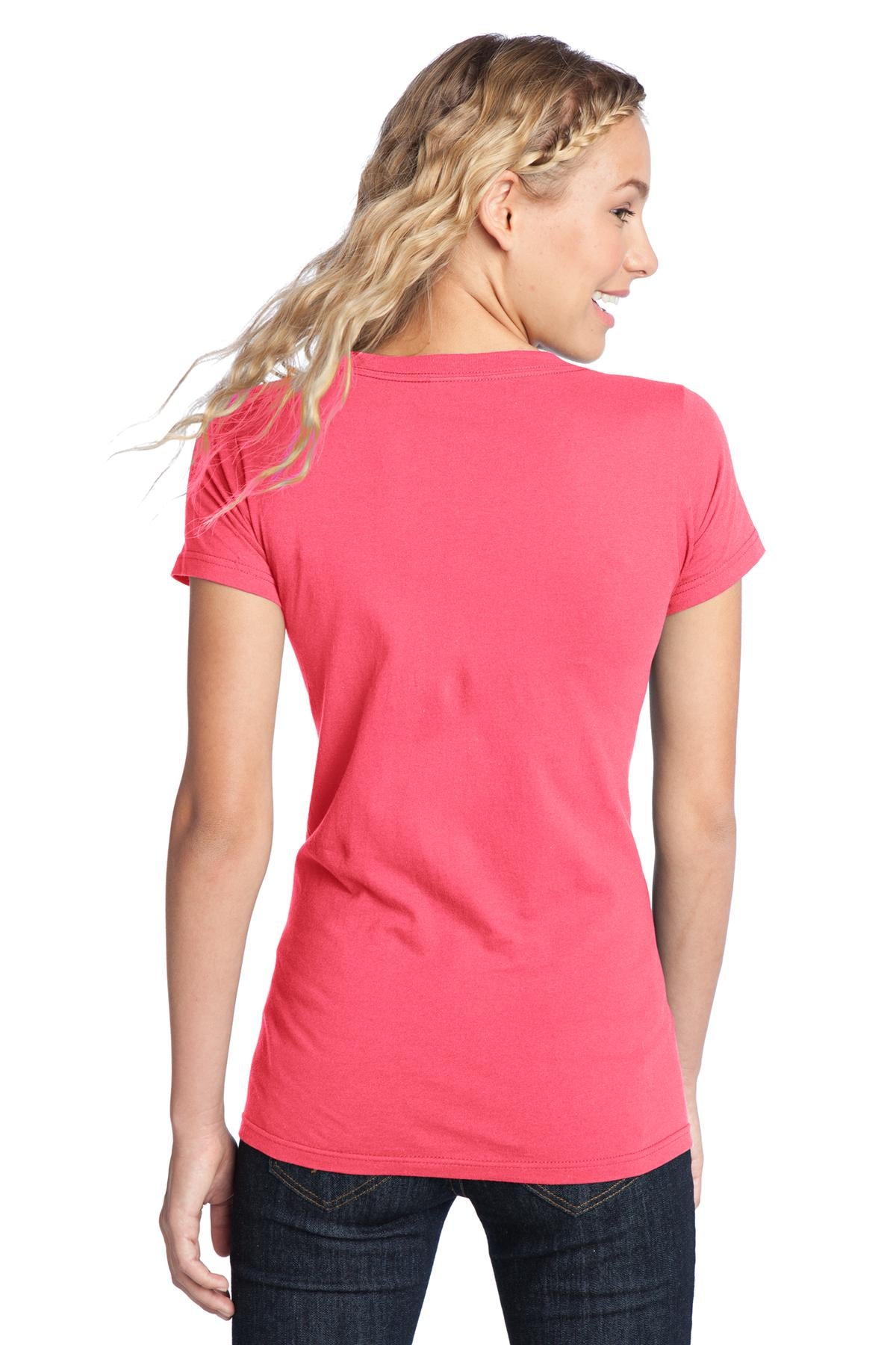 Neon Pink District Women's Fitted The Concert Tee DT5001