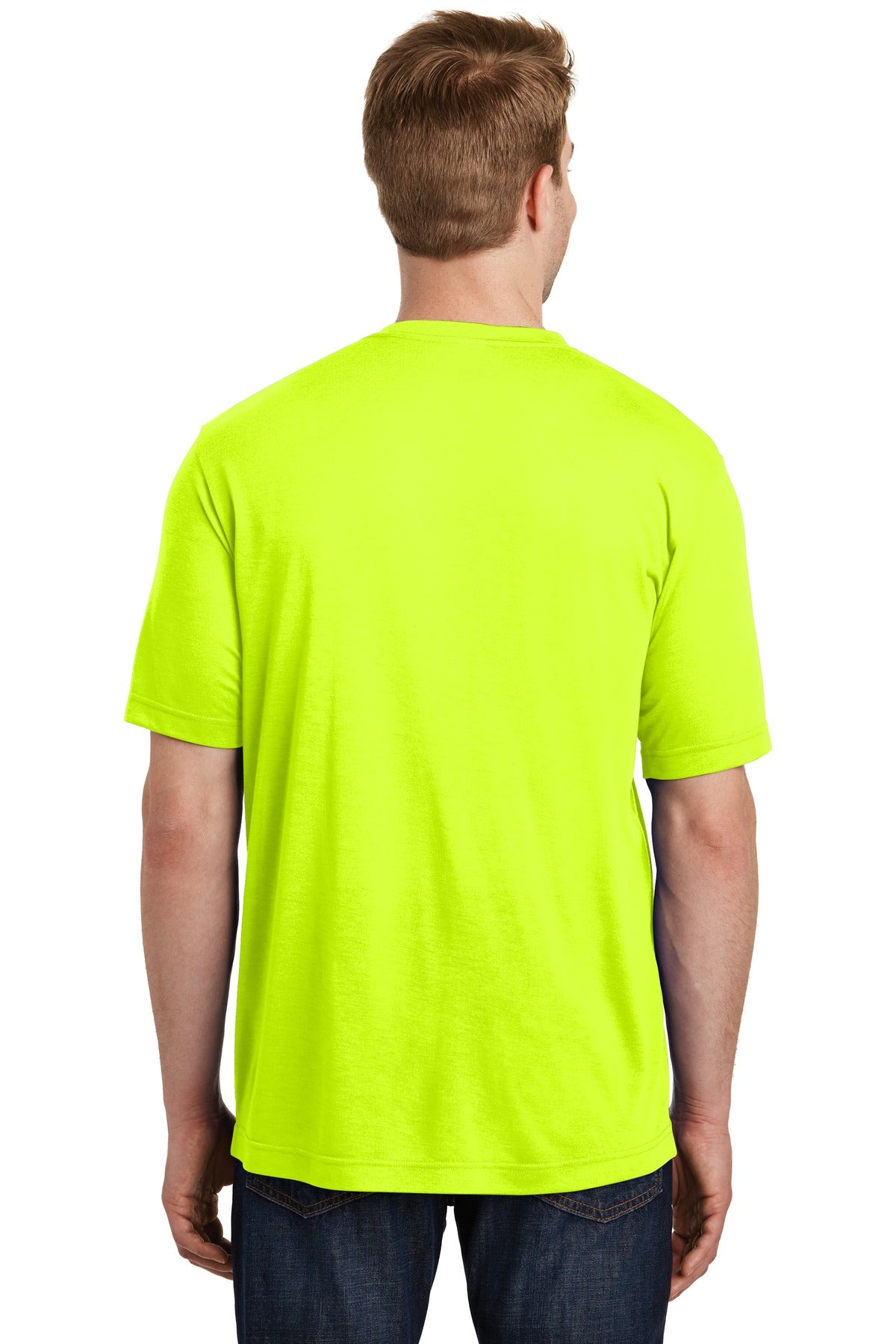 Neon Yellow Sport-Tek PosiCharge Competitor Cotton Touch Tee. ST450