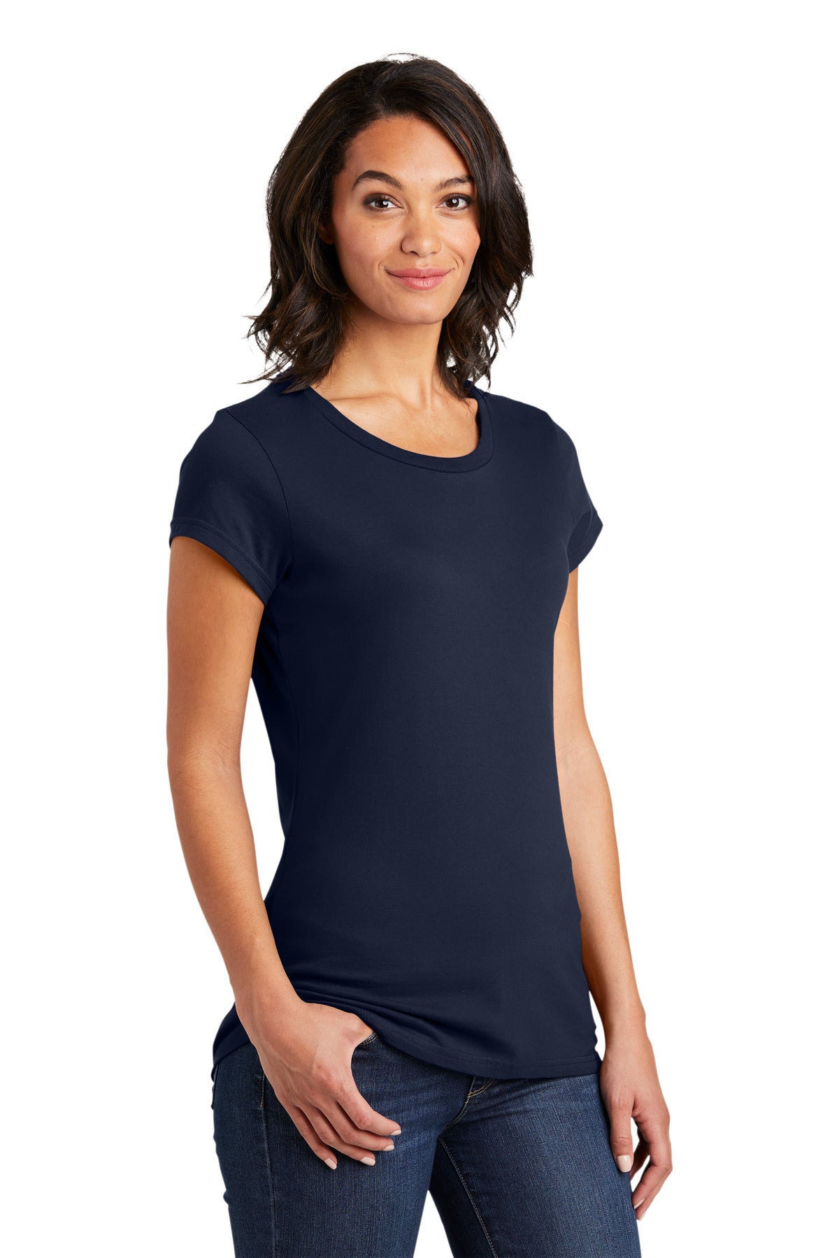 New Navy District Women's Fitted Very Important Tee . DT6001