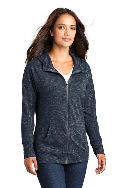 New Navy District Women's Medal Full-Zip Hoodie. DT665