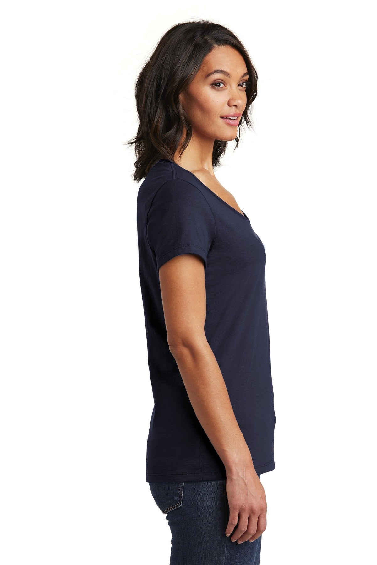 New Navy District Women's Very Important Tee V-Neck. DT6503