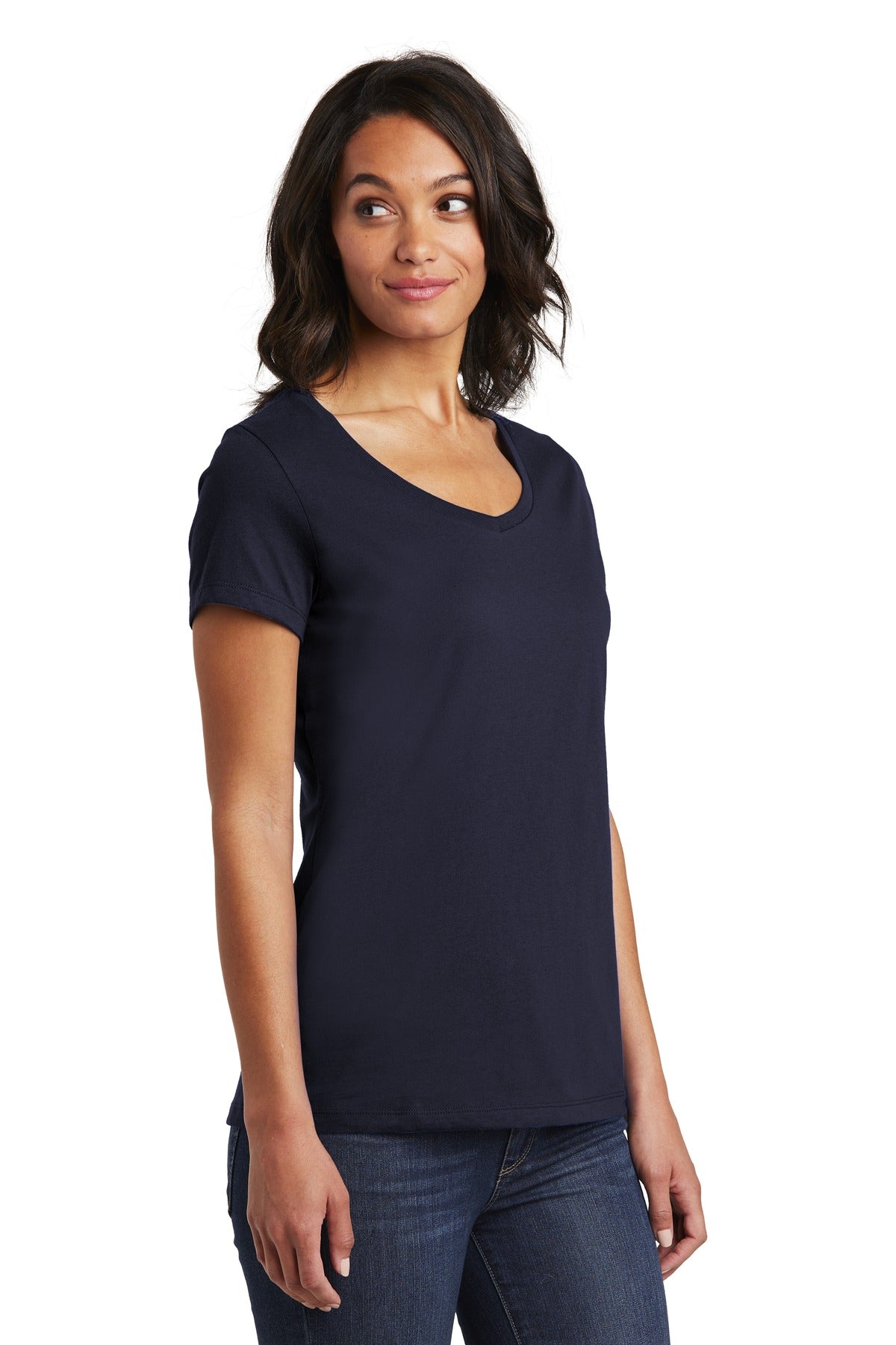 New Navy District Women's Very Important Tee V-Neck. DT6503