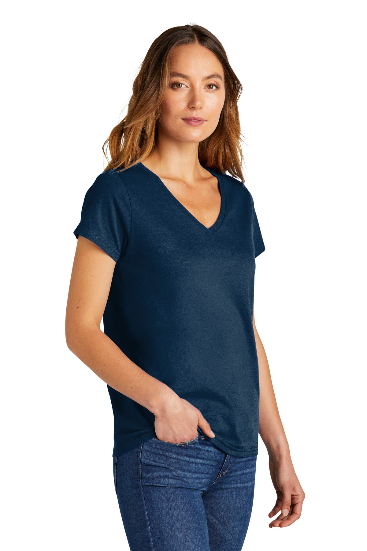 NewNavy District Women's The Concert Tee V-Neck DT5002