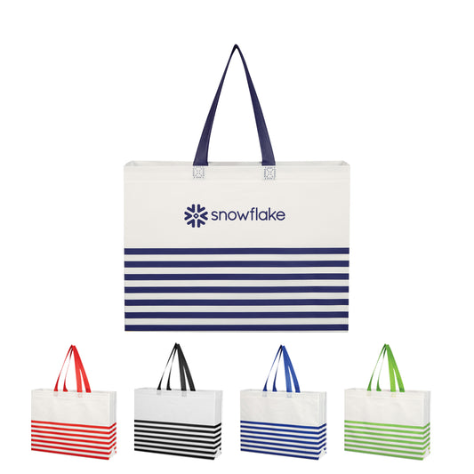 Non-Woven Horizontal Stripe Tote Bag  grouped