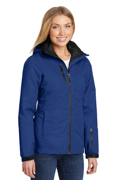Nt Sky Blue/Bk Port Authority Women's Vortex Waterproof 3-in-1 Jacket. L332