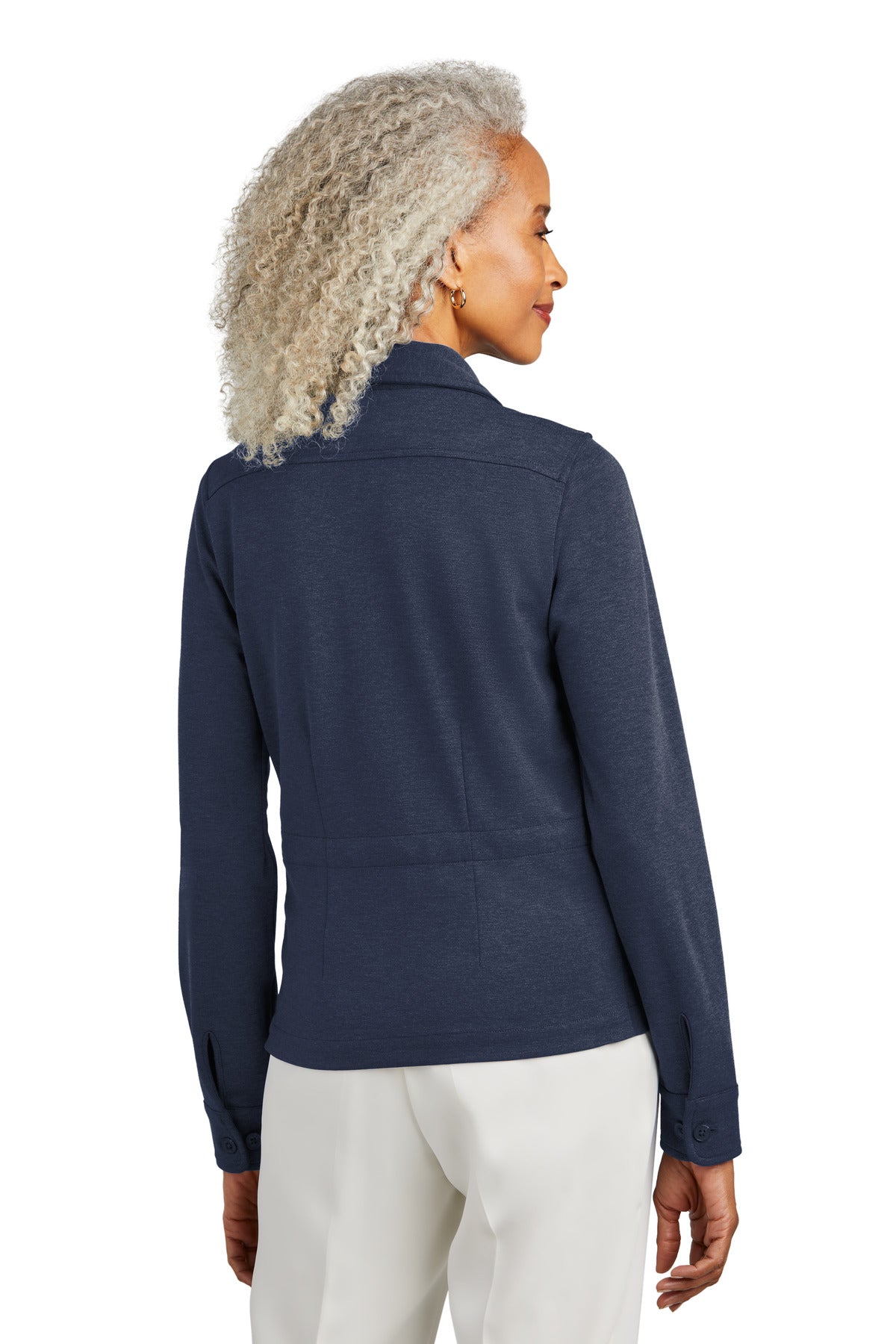 NvBlazerHt Brooks Brothers Women's Mid-Layer Stretch Button Jacket BB18205