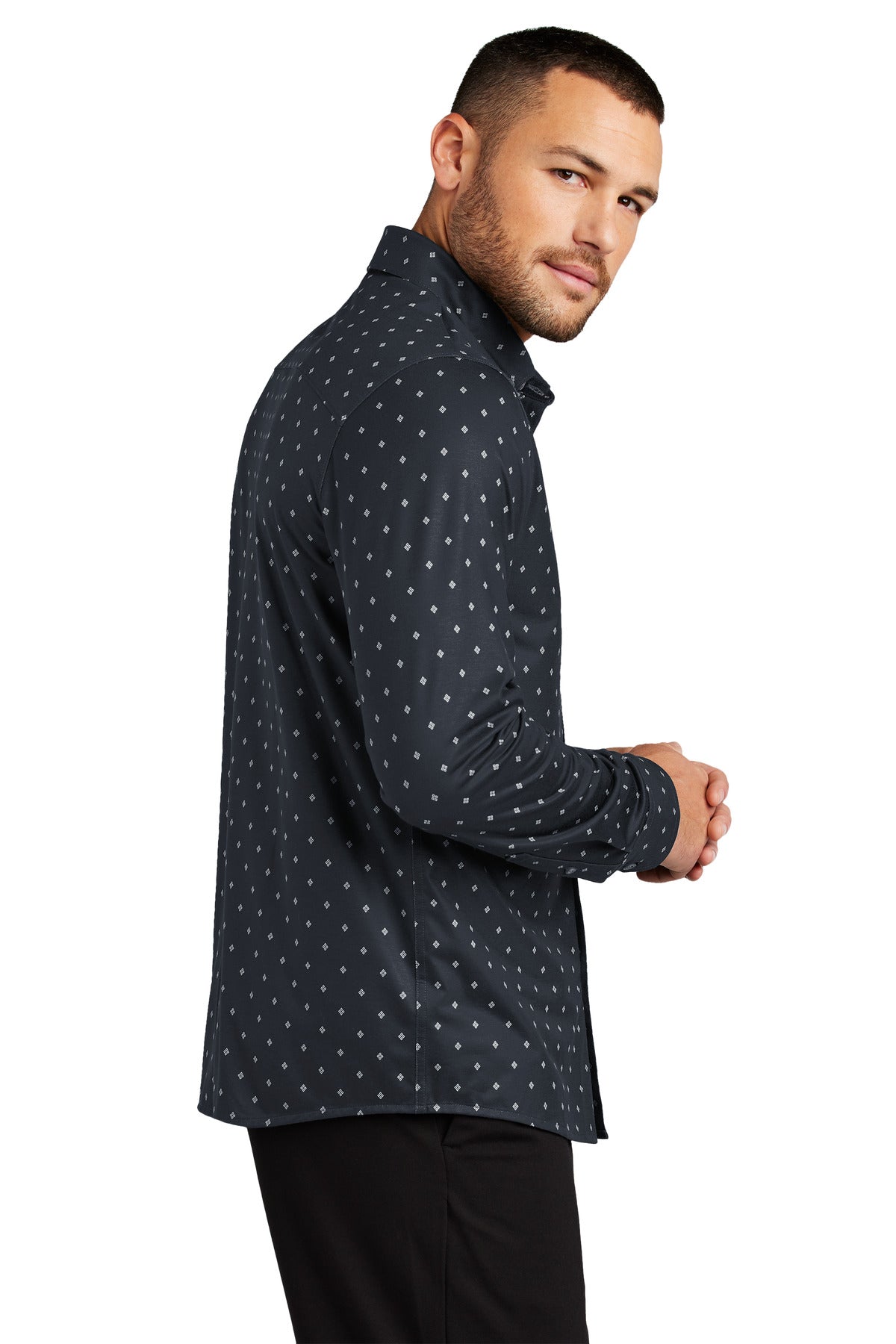 NvyGeoDmnd Mercer+Mettle Stretch Jersey Long Sleeve Shirt MM1018