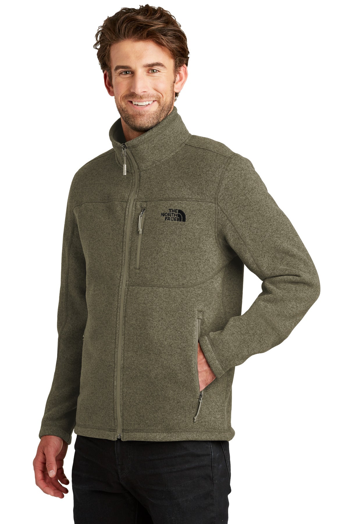 Nw Taupe Grn H The North Face Sweater Fleece Jacket. NF0A3LH7