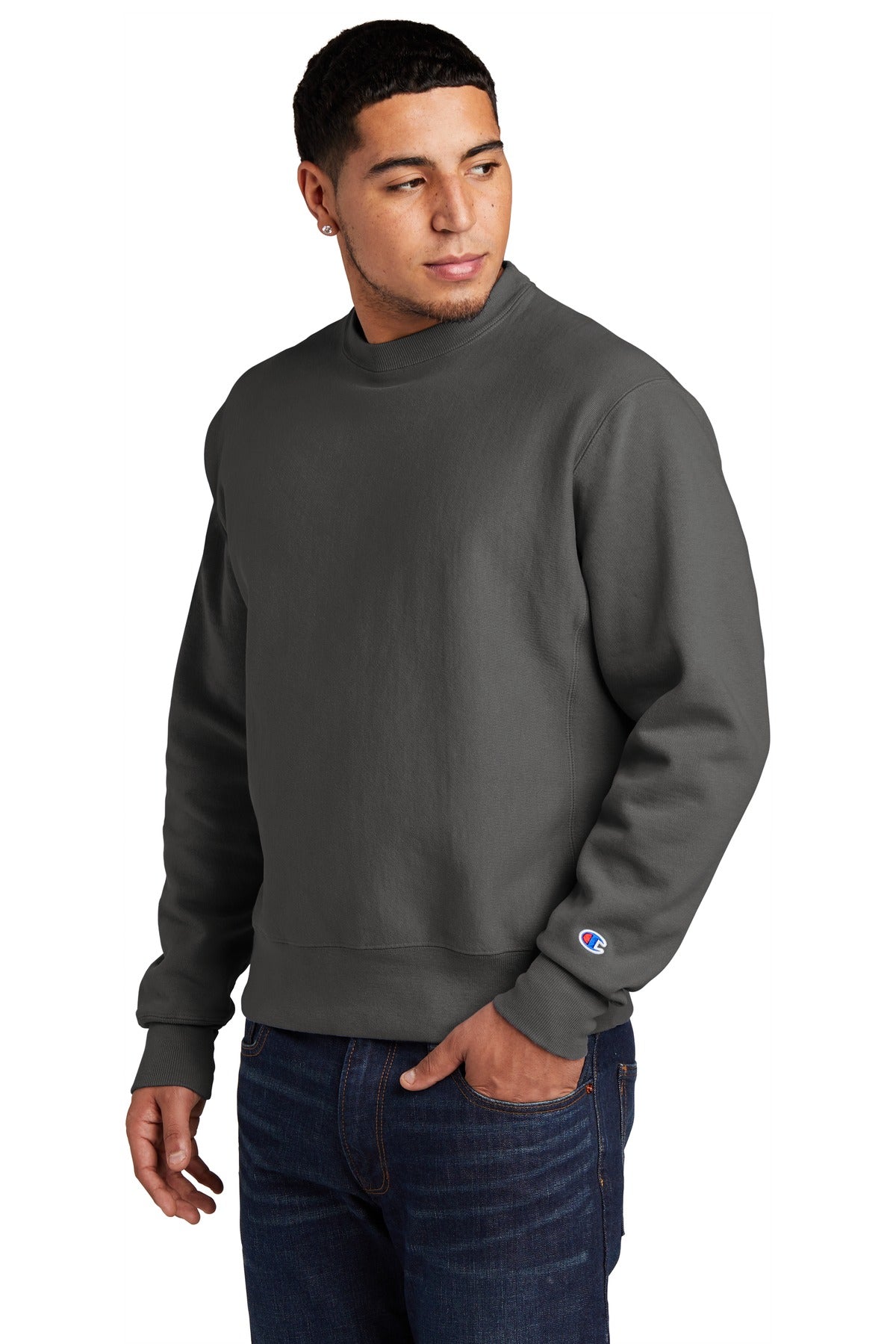 NwRailroad Champion Reverse Weave Garment-Dyed Crewneck Sweatshirt. GDS149