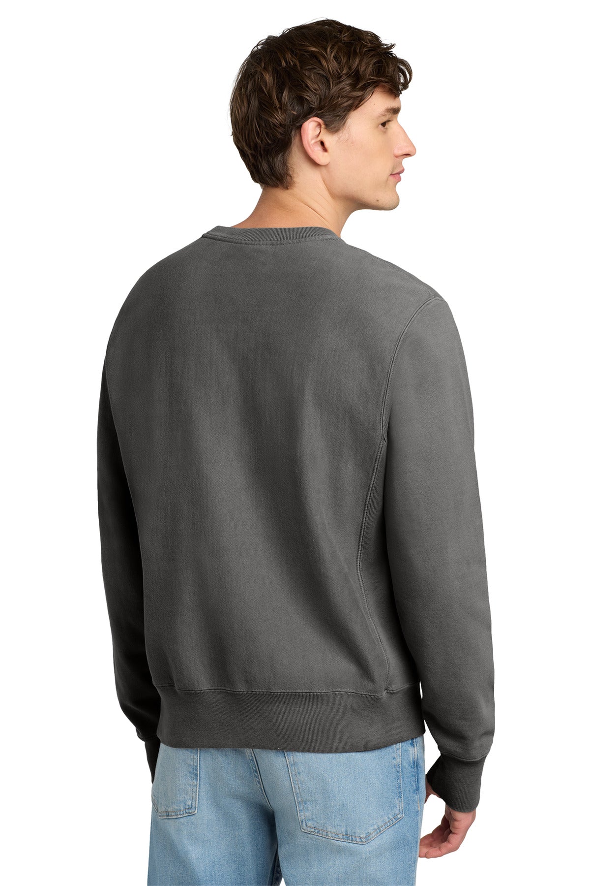 NwRailroad Champion Reverse Weave Garment-Dyed Crewneck Sweatshirt. GDS149