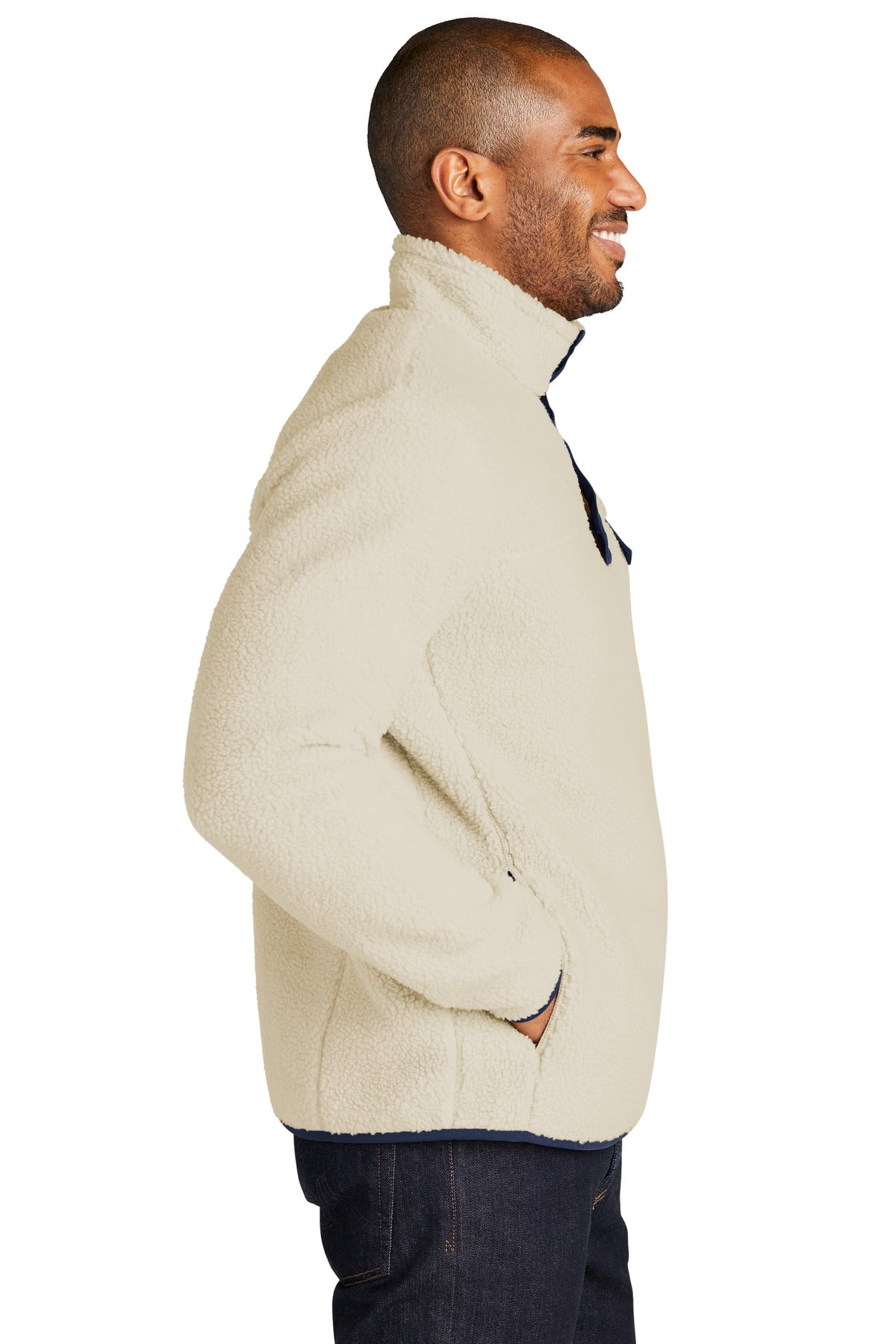 Oat/DsBNv Port Authority Camp Fleece Snap Pullover F140