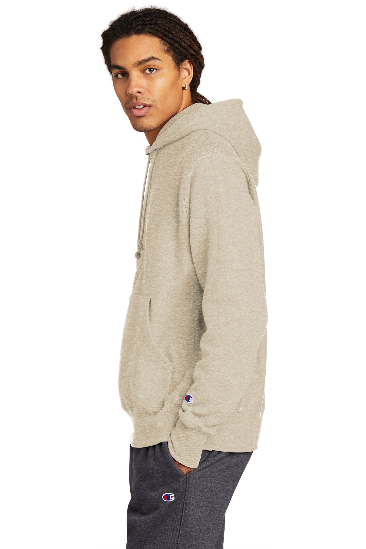 OatHthr Champion Reverse Weave Hooded Sweatshirt S101