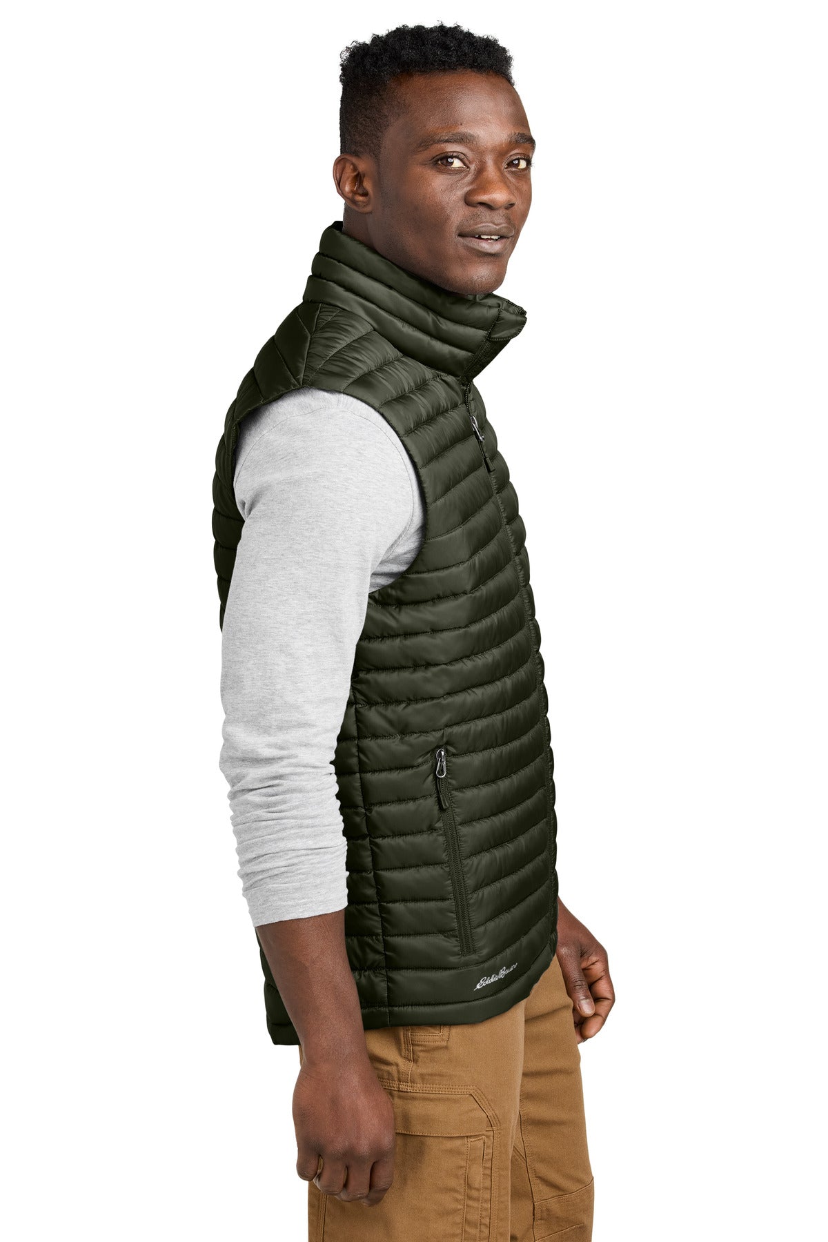 OliveGreen Eddie Bauer Packable Quilted Vest EB516