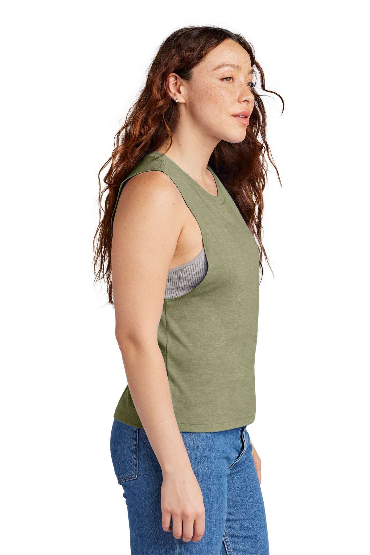 OliveYouGn Allmade Women's Tri-Blend Muscle Tank AL2020