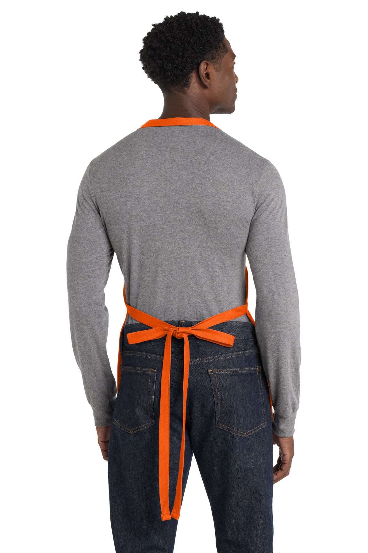 Orange Port Authority Medium-Length Apron with Pouch Pockets. A510