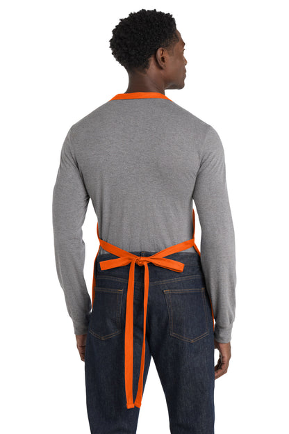 Orange Port Authority Medium-Length Apron with Pouch Pockets. A510