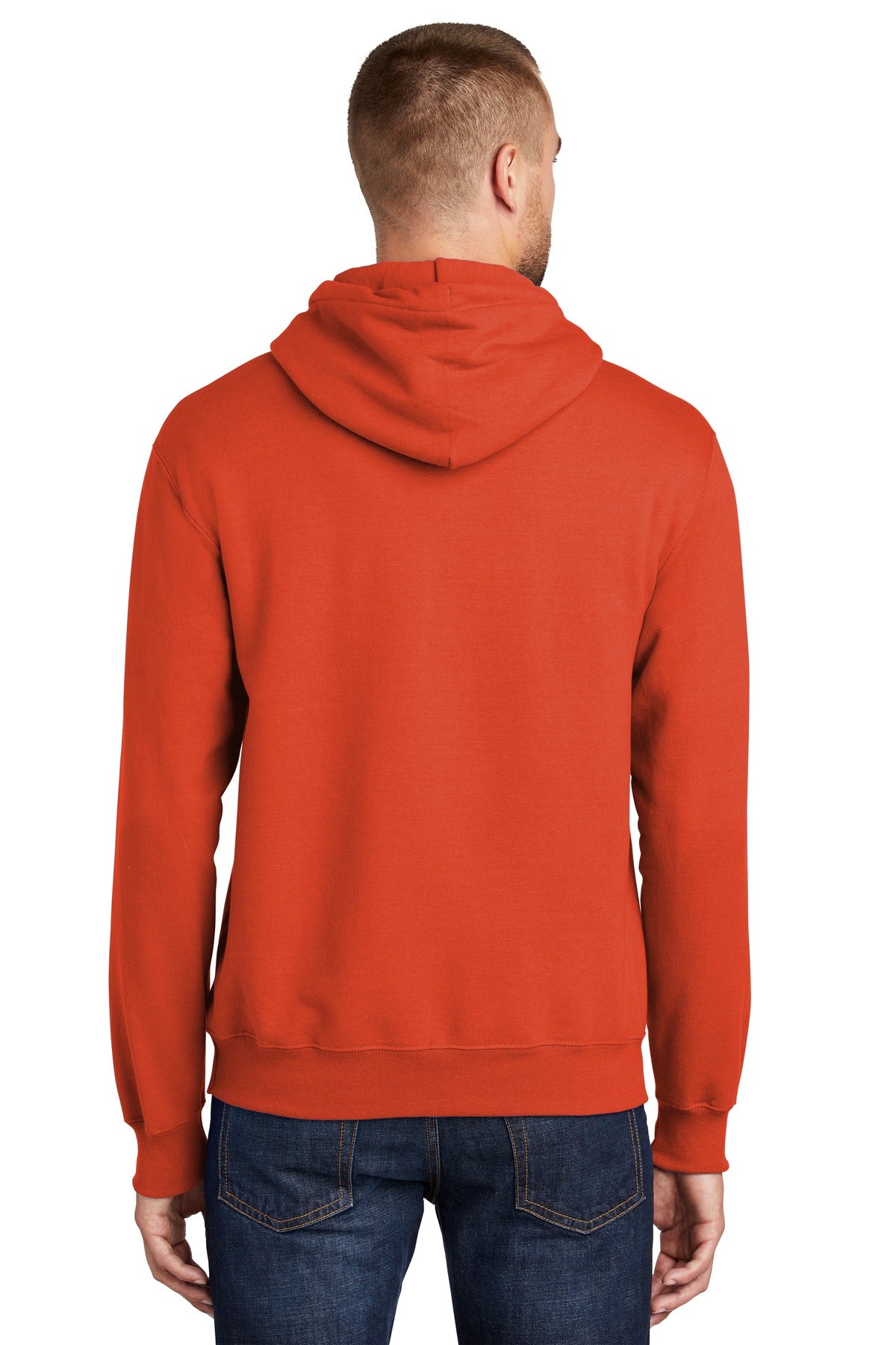 Orange Port & Company Tall Essential Fleece Pullover Hooded Sweatshirt. PC90HT