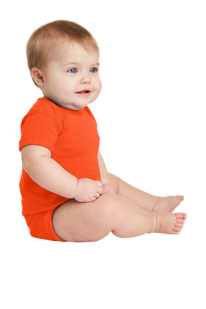 Orange Rabbit Skins Infant Short Sleeve Baby Rib Bodysuit. RS4400