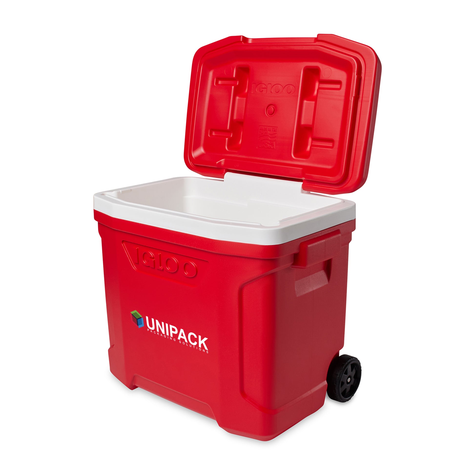 White-Red Star Igloo® Profile II 28 Qt Roller Cooler