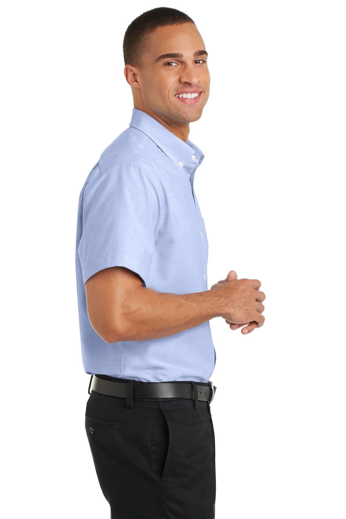 Oxford Blue Port Authority Short Sleeve SuperPro Oxford Shirt. S659