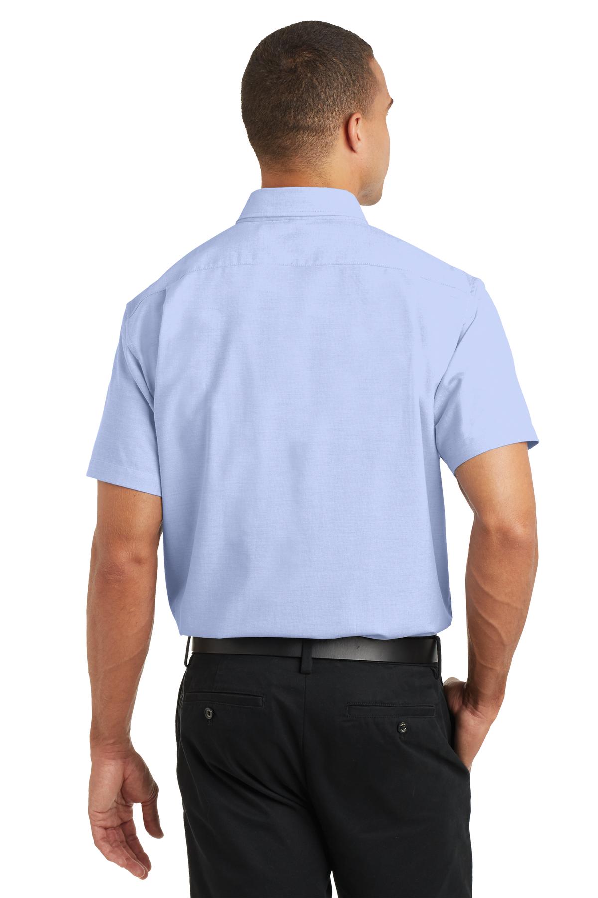 Oxford Blue Port Authority Short Sleeve SuperPro Oxford Shirt. S659