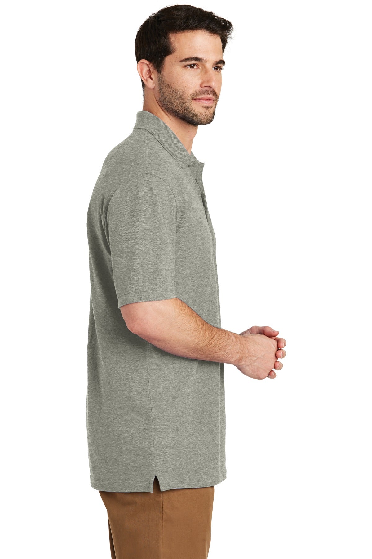 Oxford Heather Port Authority EZCotton Polo. K8000