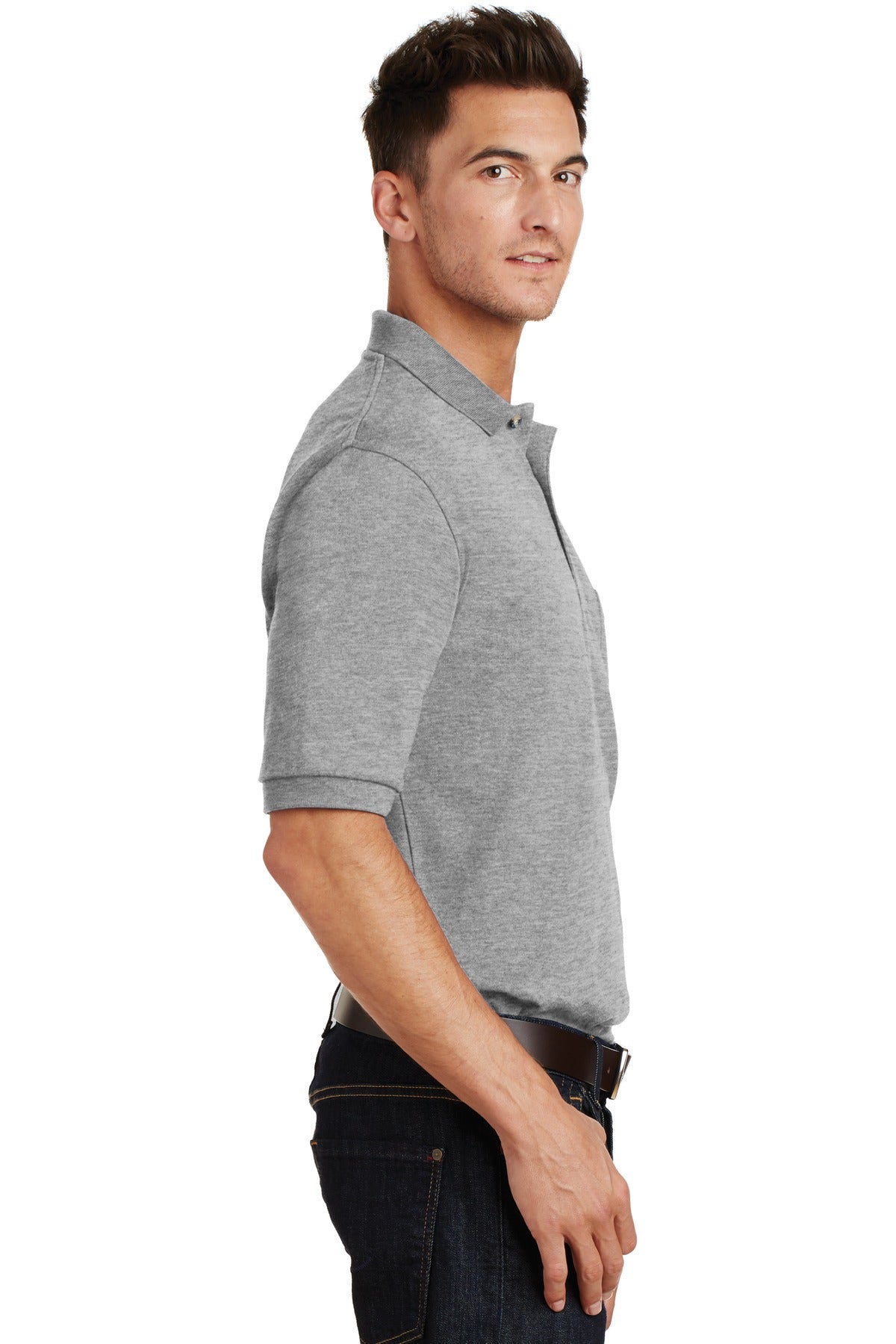 Oxford Port Authority Heavyweight Cotton Pique Polo with Pocket. K420P