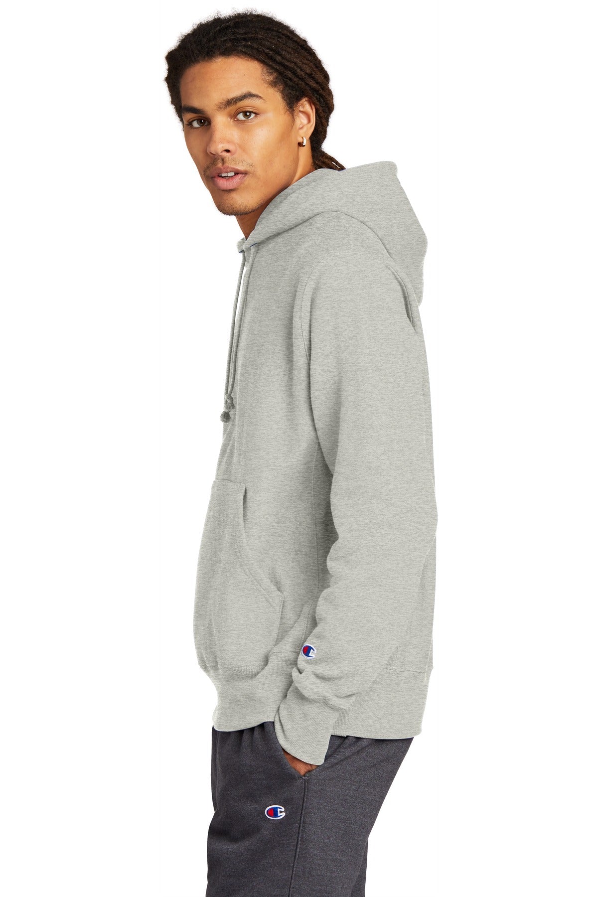 OxfordGrey Champion Reverse Weave Hooded Sweatshirt S101