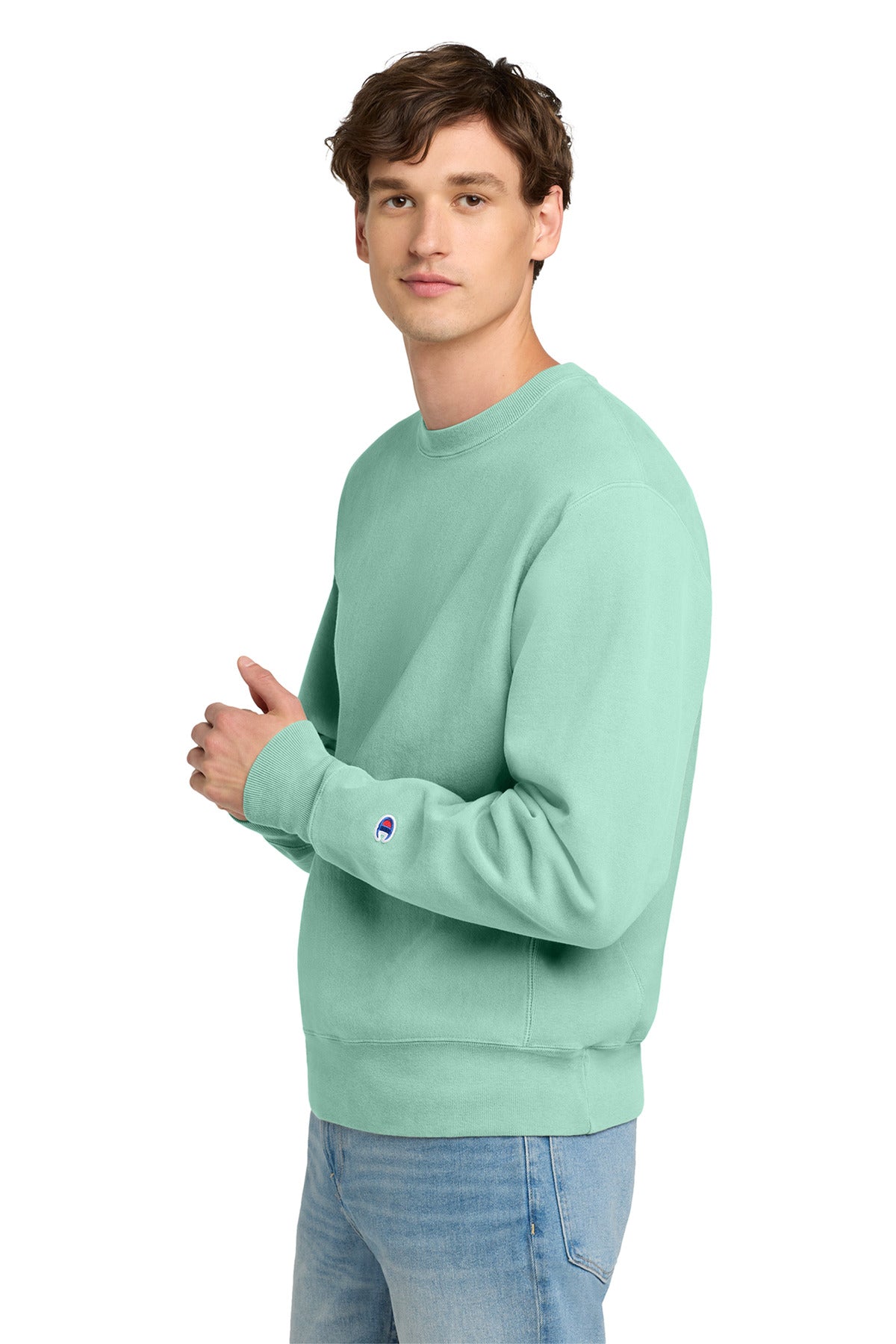 PaleSeafm Champion Reverse Weave Garment-Dyed Crewneck Sweatshirt. GDS149