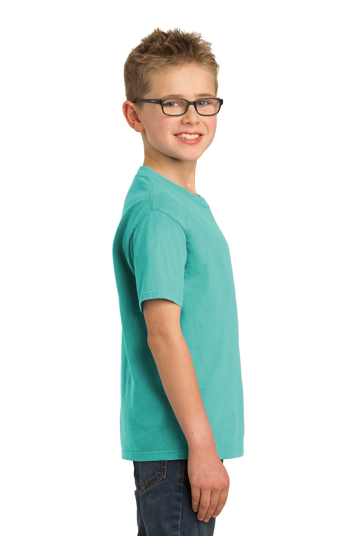 Peacock Port & Company Youth Beach Wash Garment-Dyed Tee. PC099Y