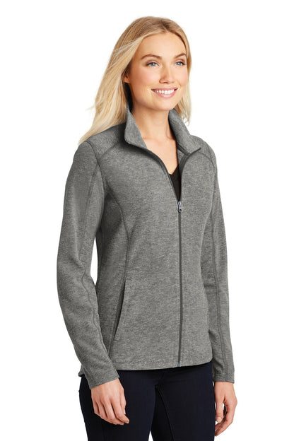 Pearl Grey Hea Port Authority Women's Heather Microfleece Full-Zip Jacket. L235